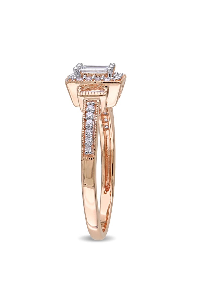 Julianna B. 1/3 CTTW Diamond Square Halo Ring 10k, Alternate, color,