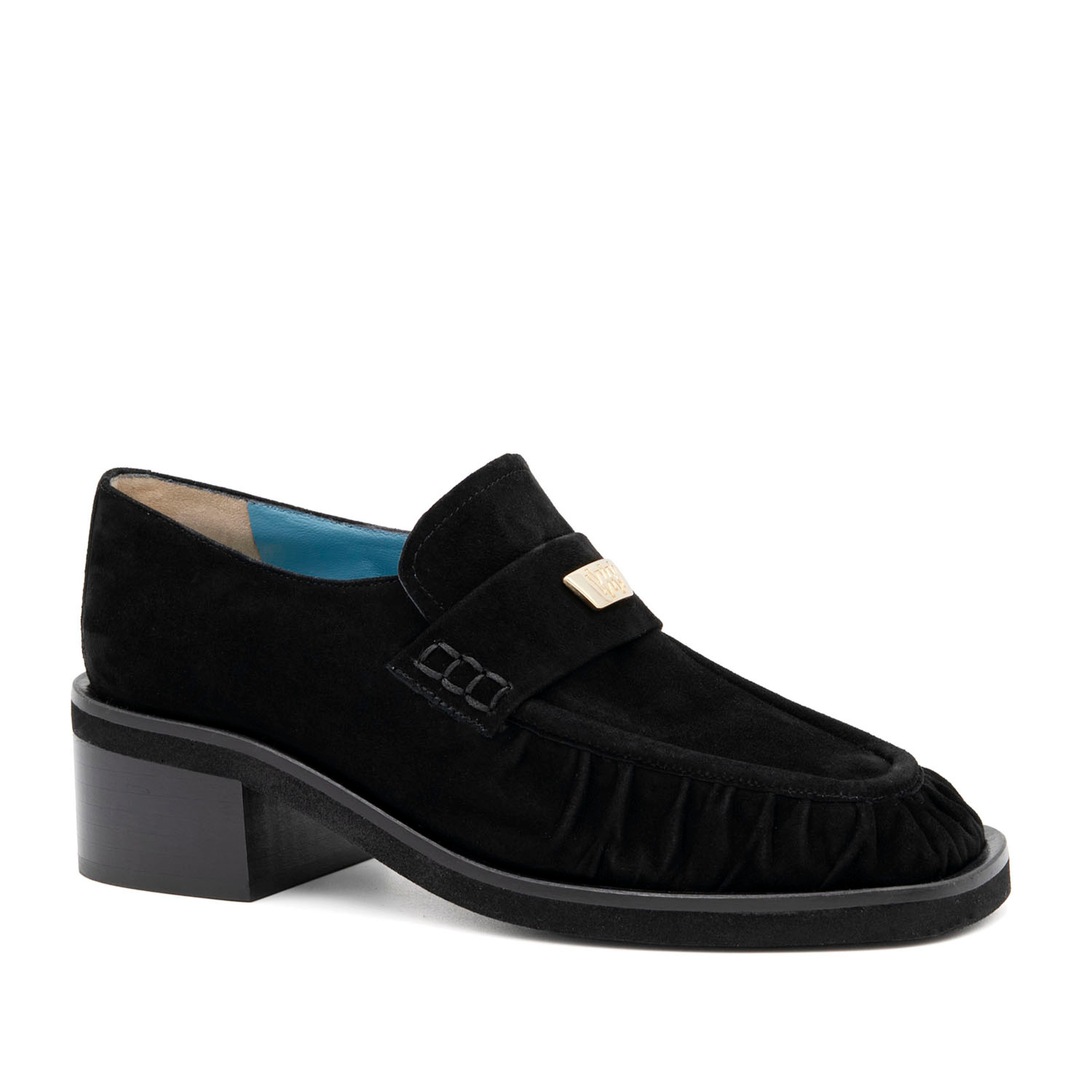 Cortina Block Heel Loafer, Alternate, color, Black