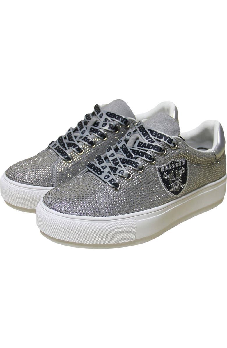 CUCE Women's Cuce Silver Las Vegas Raiders Team Color Crystal Sneakers, Main, color, Silver