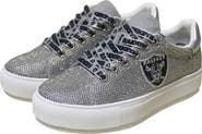 CUCE Women's Cuce Silver Las Vegas Raiders Team Color Crystal Sneakers