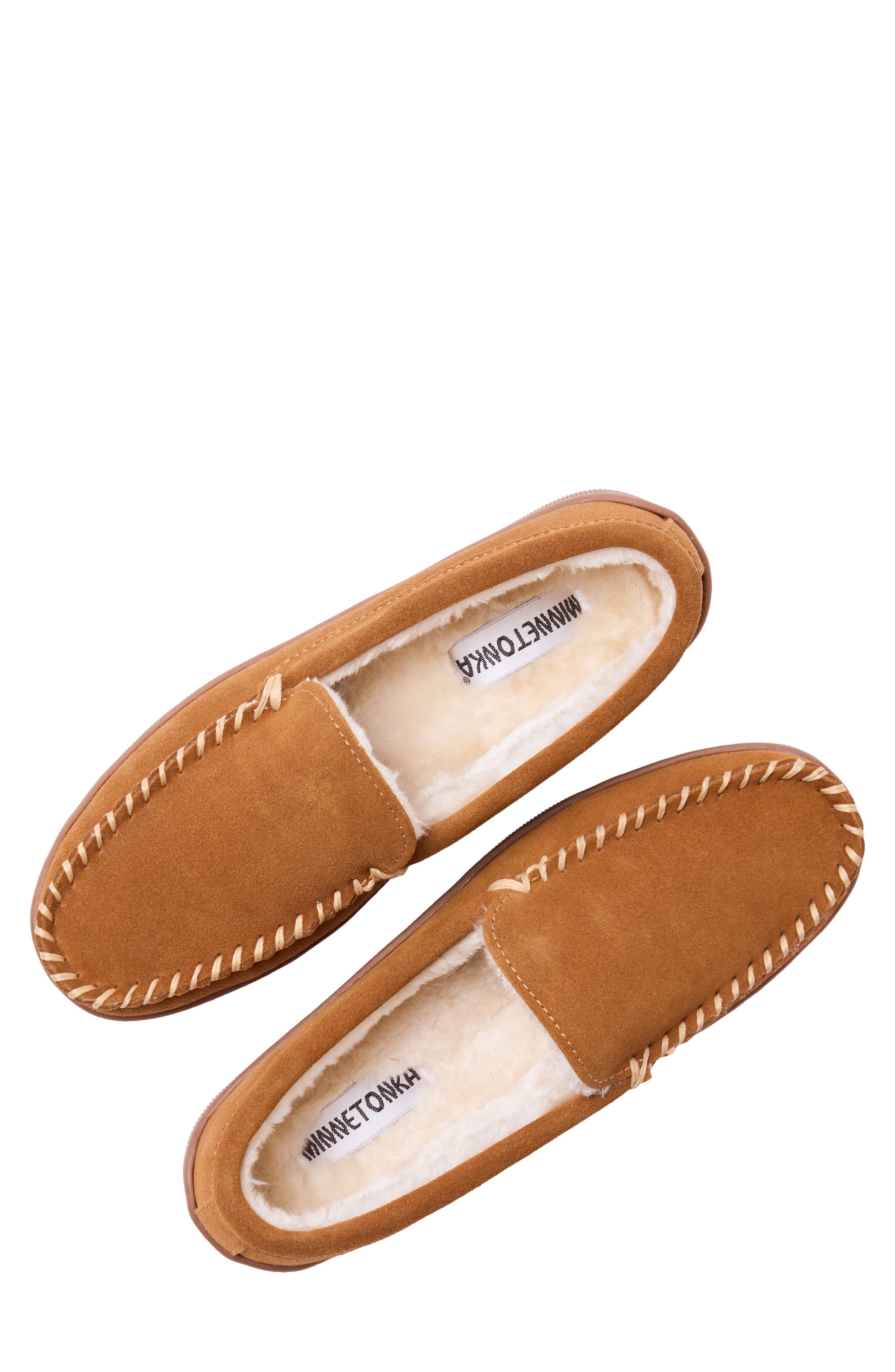Pile Lined Hardsole Venetian Slipper, Alternate, color, BROWN