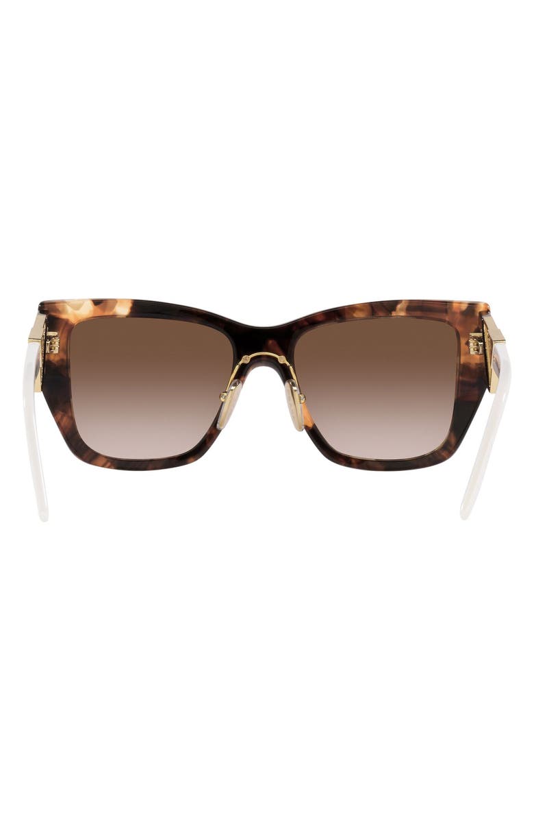 Prada 54mm Geometric Sunglasses, Alternate, color, Brown Tortoise