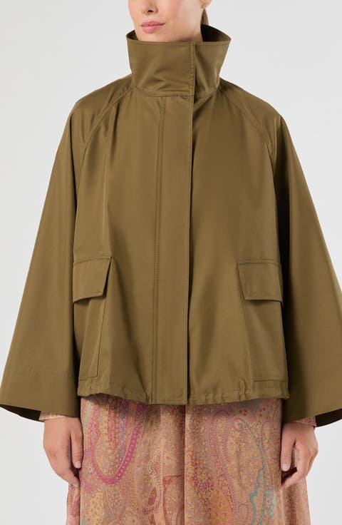 Water Repellent Stand Collar Raincoat