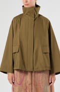Marina Rinaldi Water Repellent Stand Collar Raincoat