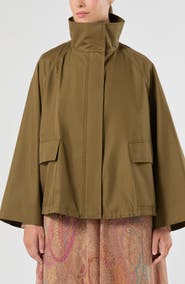 Marina Rinaldi Water Repellent Stand Collar Raincoat