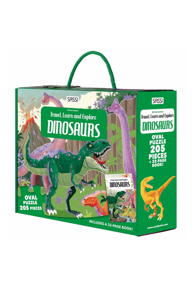 Travel, Learn and Explore Dinosaurs 205 Piece Puzzle, Main, color, Multicolored