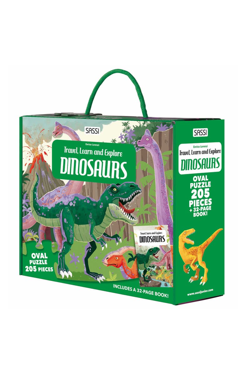 Sassi Travel, Learn and Explore Dinosaurs 205 Piece Puzzle, Main, color, Multicolored