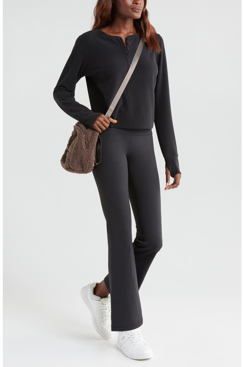 Cozy Rib Henley, Alternate, color, BLACK