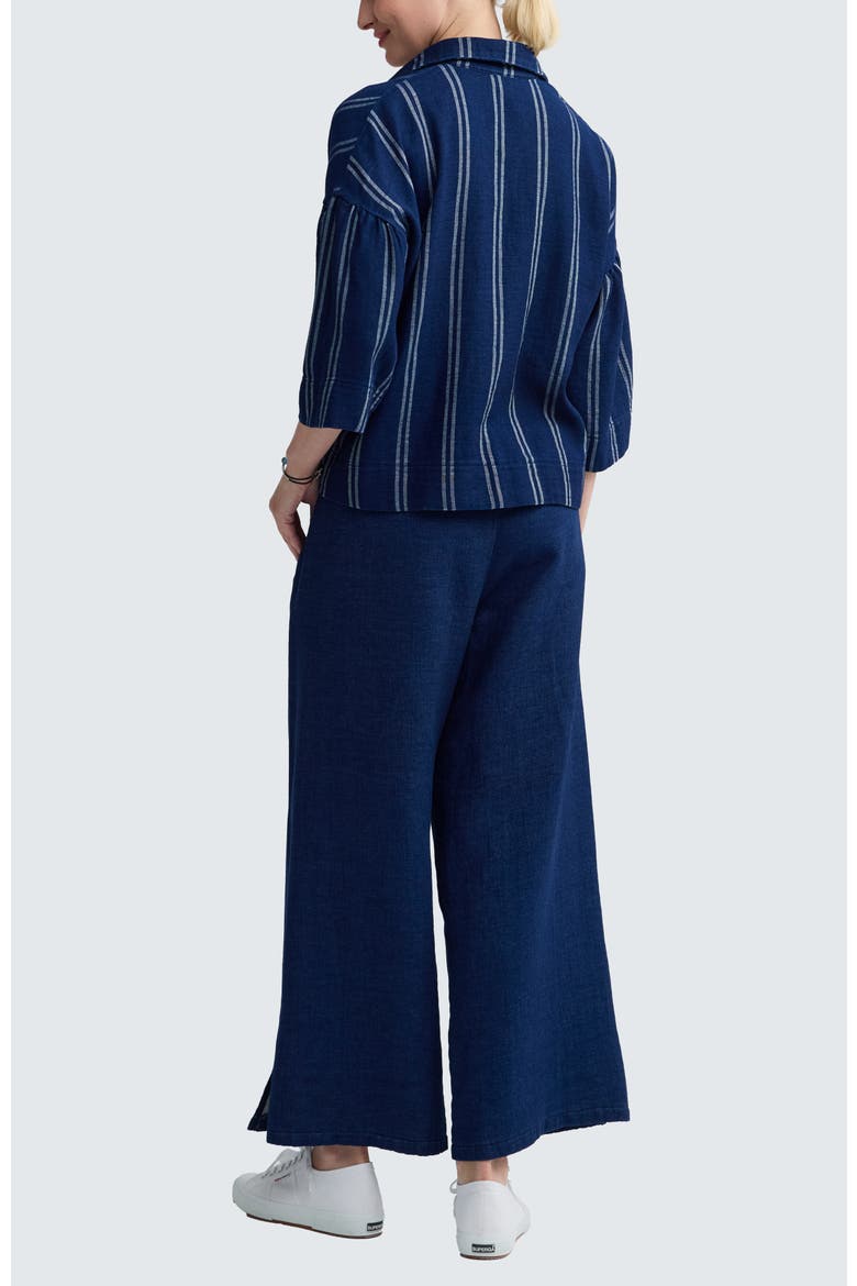 Jasmina Boxy Denim Muslin Jacket, Alternate, color, Stripe Denim