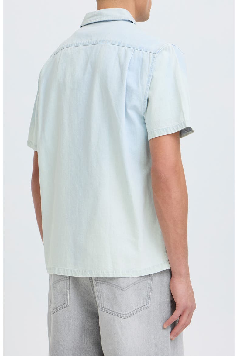 Rogue Casual Fit Short Sleeve Cotton Button-Up Shirt, Alternate, color, LIGHT BLUE DENNIM