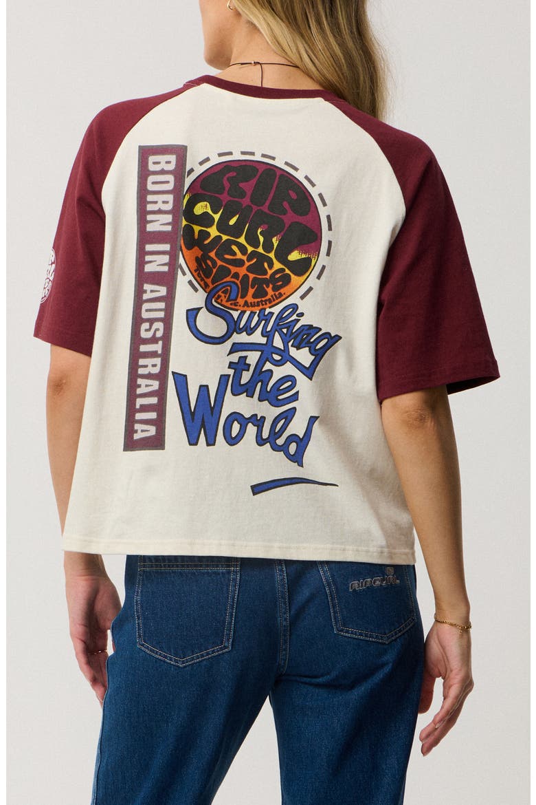 Surf the World Boxy Graphic T-Shirt, Alternate, color, BONE