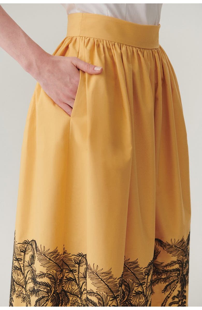 Exquise Callie Pleated Skirt, Alternate, color, Camel|Black
