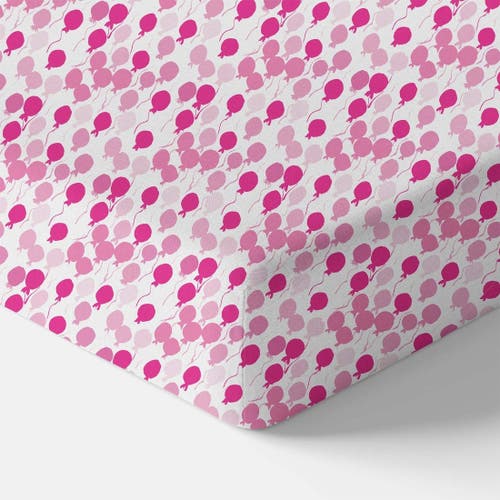 Norani Organic Fitted Crib Sheet In Pink Balloons