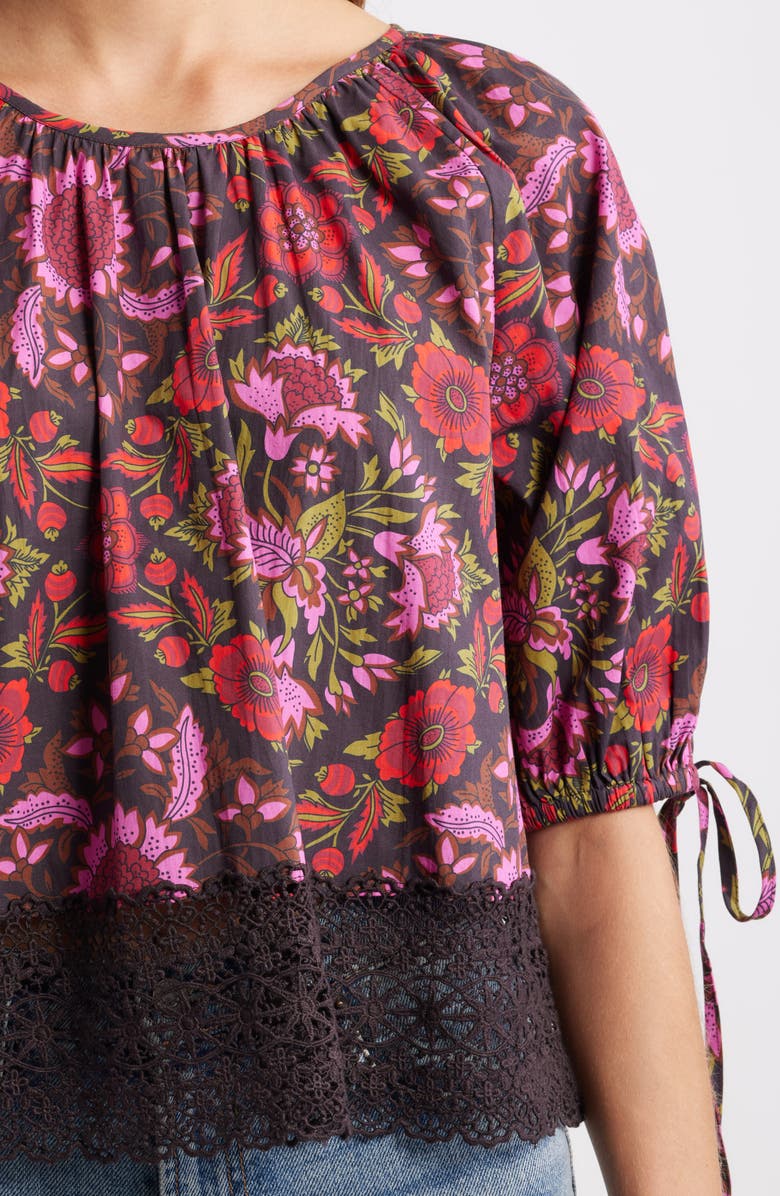 LOVE THE LABEL Veda Floral Cotton Top, Alternate, color, Tabitha Floral Print