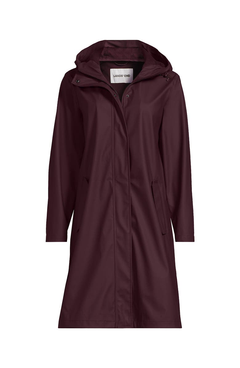 Lands' End Squall Rain Slicker Coat, Alternate, color, Lush Burgundy