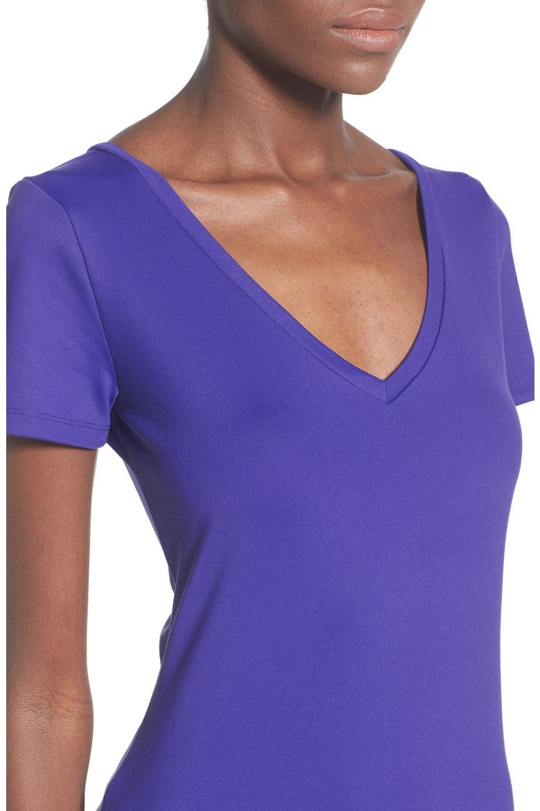V-Neck Body-Con Dress, Alternate, color, BLUE SPECTRUM