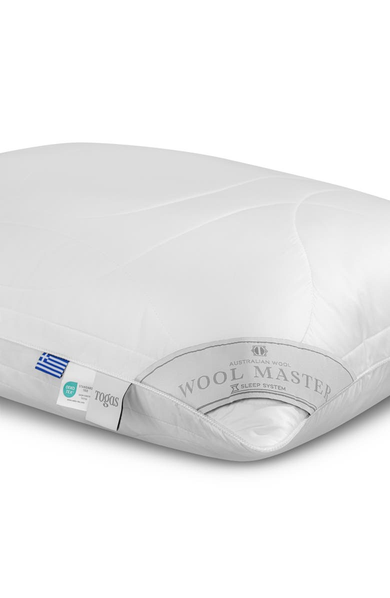 Togas Woolmaster sheep wool pillow, Alternate, color, White