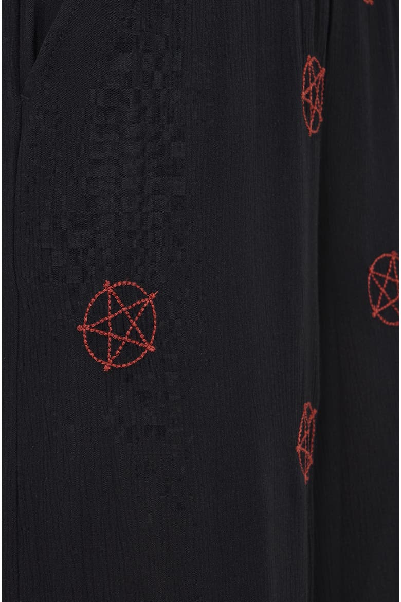 Druantia Moon Embroidery Trousers, Alternate, color, Black