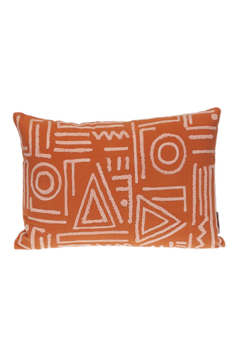 Geometric Accent Pillow, Main, color, ORANGE