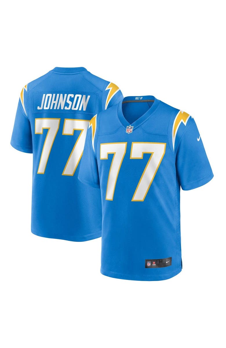 Nike Men's Nike Zion Johnson Powder Blue Los Angeles Chargers Player Game Jersey, Main, color, 