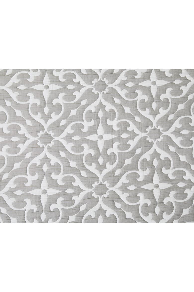 Medallion Jacquard Cotton Cover Quilt Set  - Reversible and Machine Washable, Alternate, color, Gray
