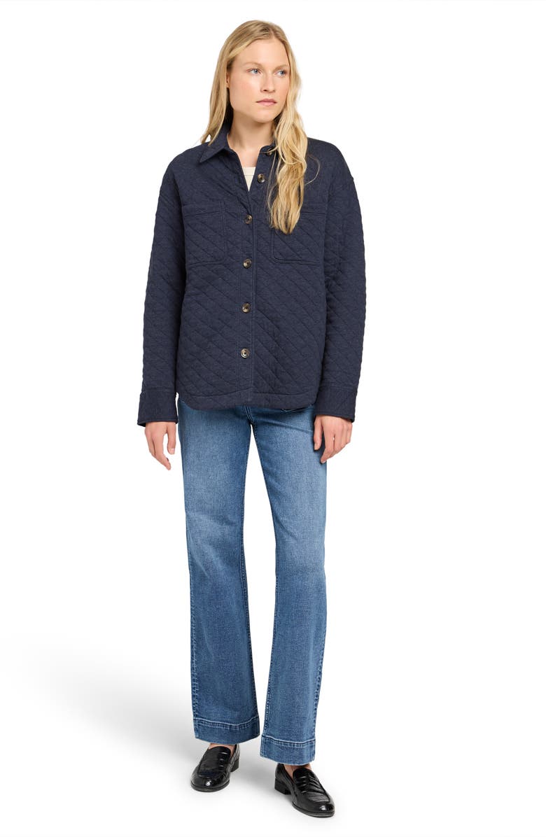 Faherty Epic Quilted Shirt Jacket, Alternate, color, Navy Melange