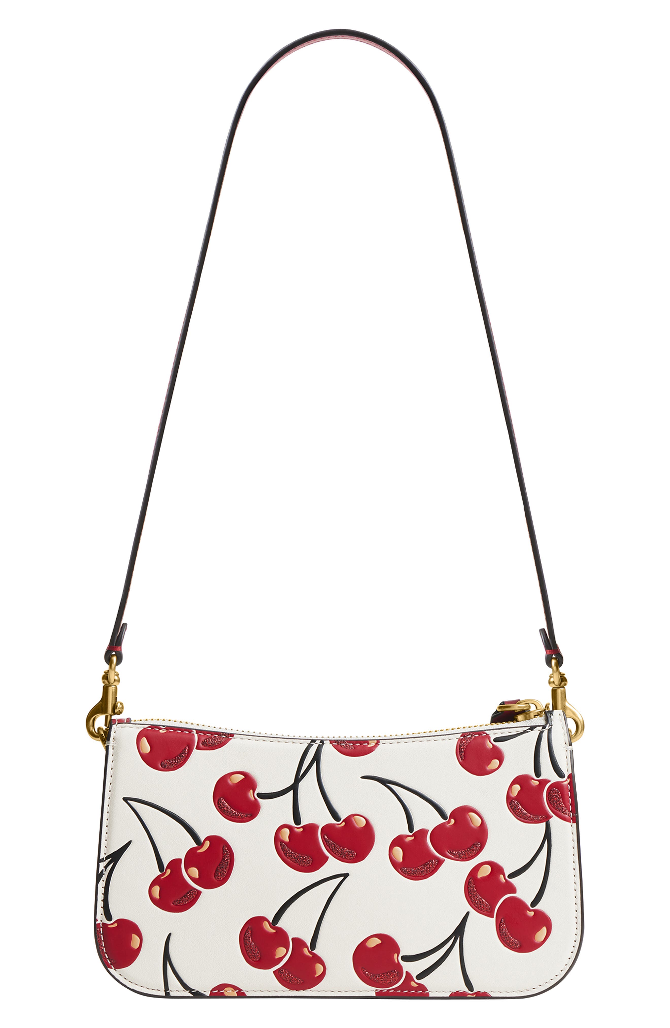 COACH Penn Cherry Print Shoulder Bag, Alternate, color, 