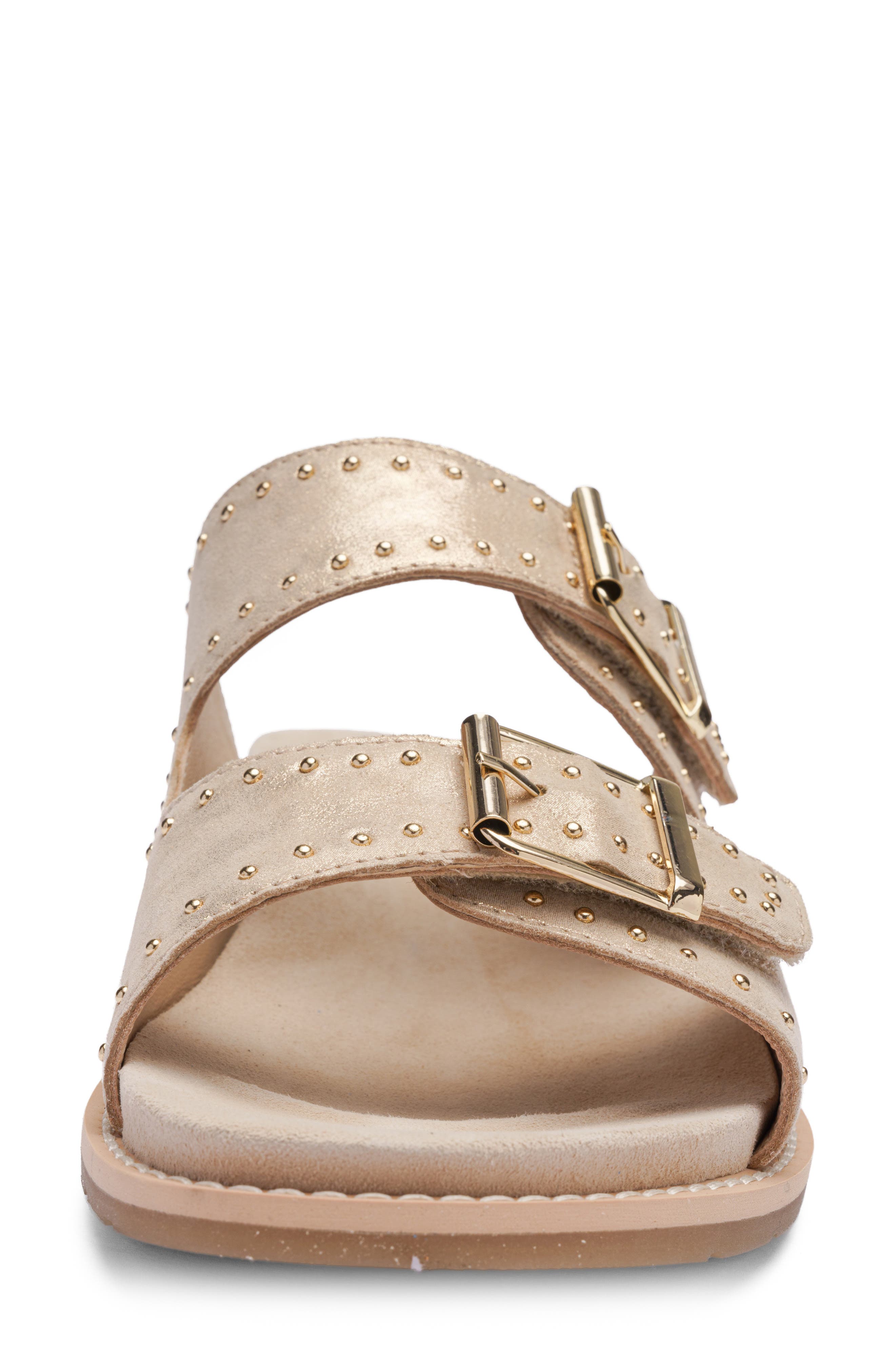 Elm Studded Buckle Strap Slide Sandal, Alternate, color, SHELL