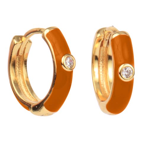 Mini Enamel Huggie Hoops