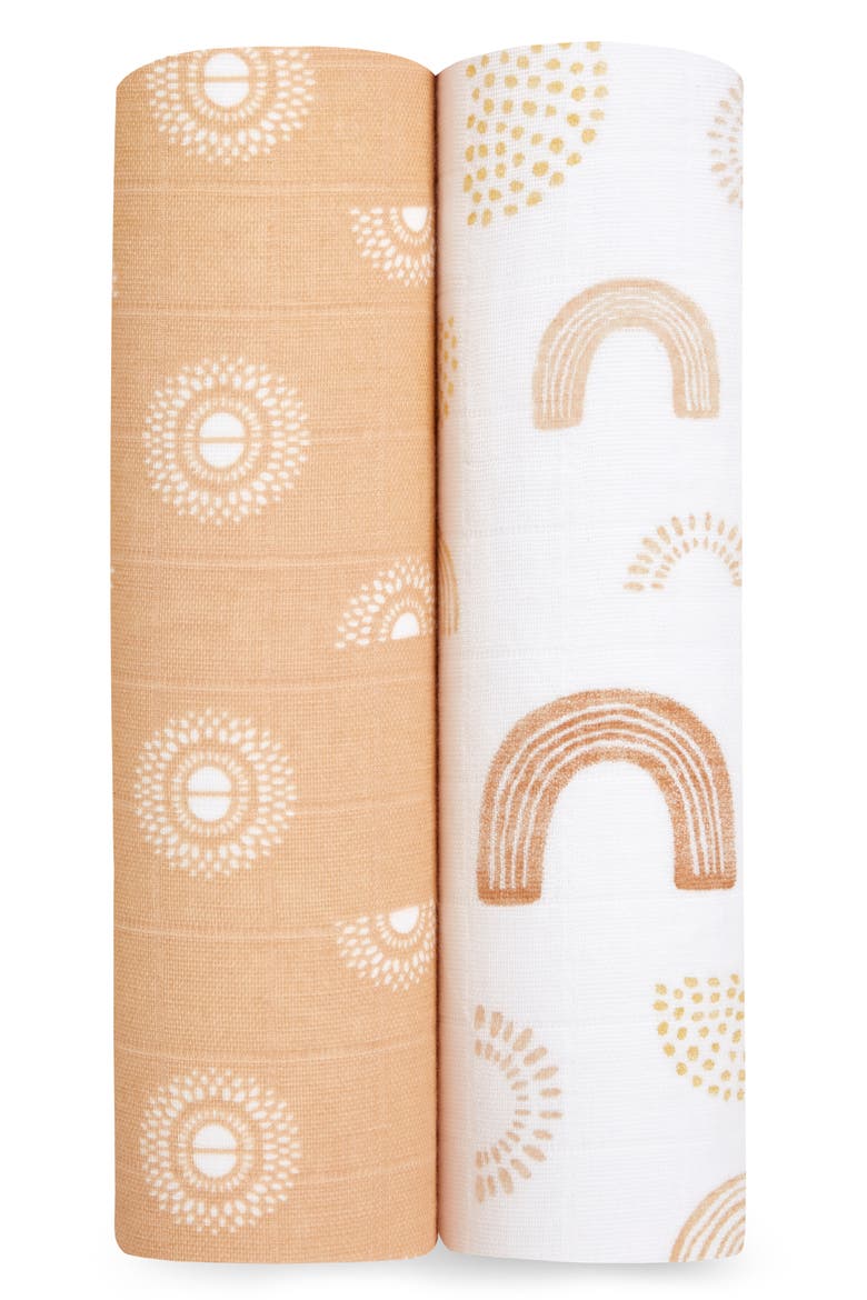 2-Pack Classic Swaddling Cloths, Main, color, KEEP RISING TAN