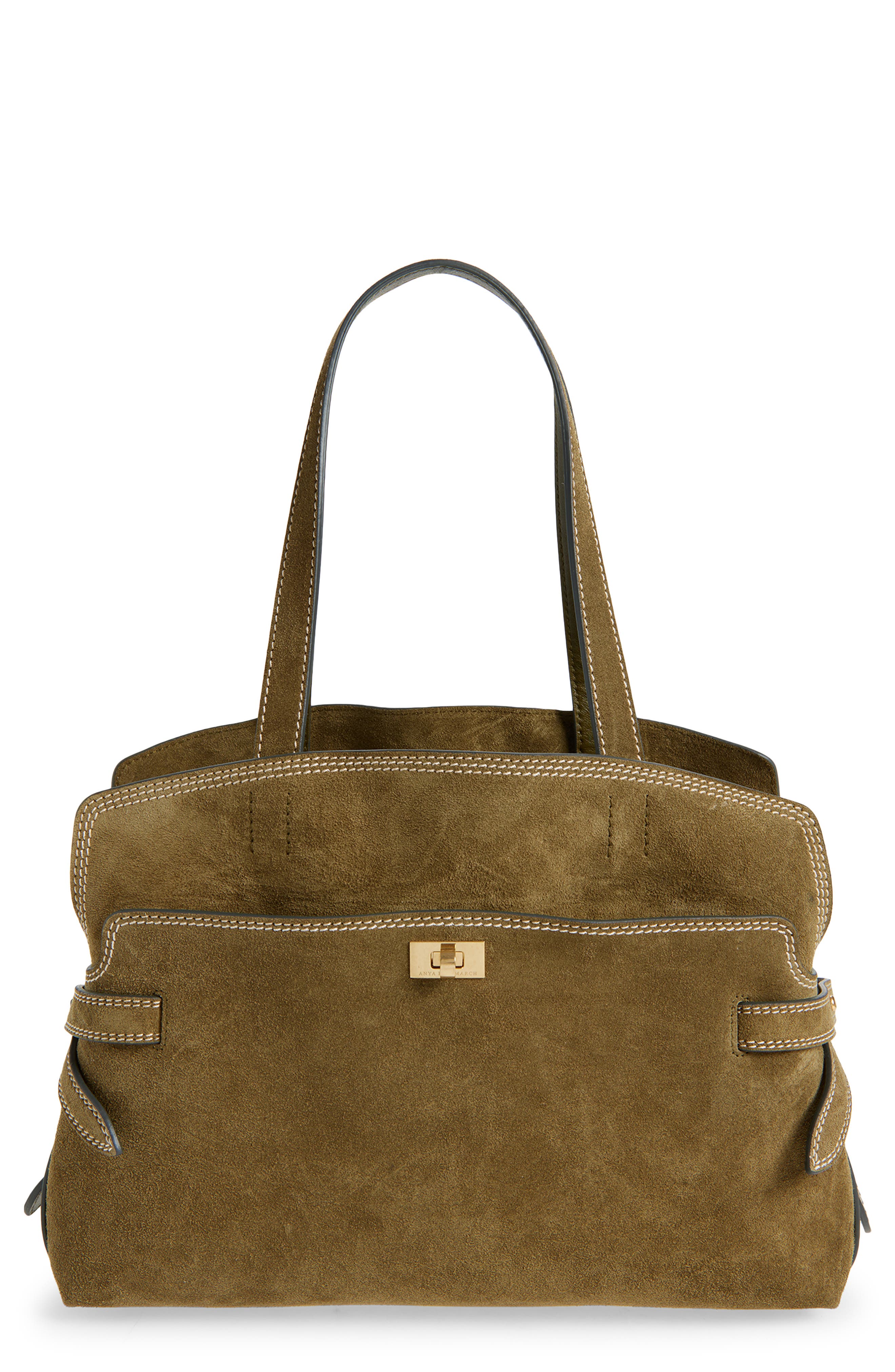Anya Hindmarch Wilson Suede Tote, Main, color, Bonsai