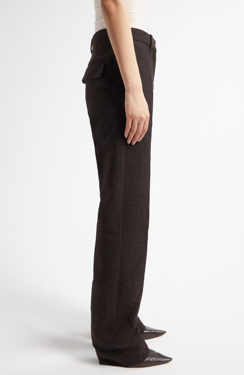 The Row Selvie Mélange Straight Leg Pants In Dark Brown Melange