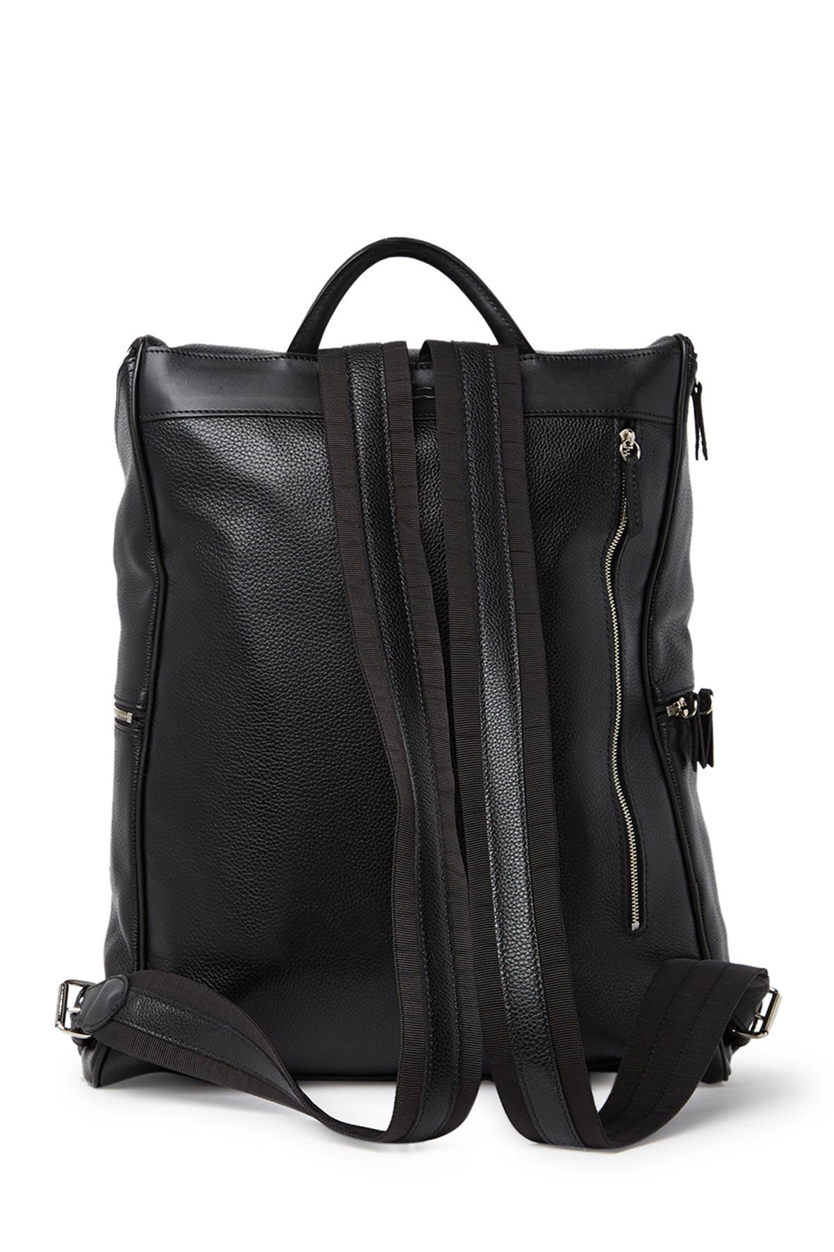 Extra Large Leather Backpack, Alternate, color, BLACK