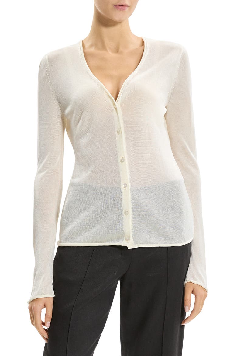 Lust Sheer Jersey Cardigan, Main, color, IVORY