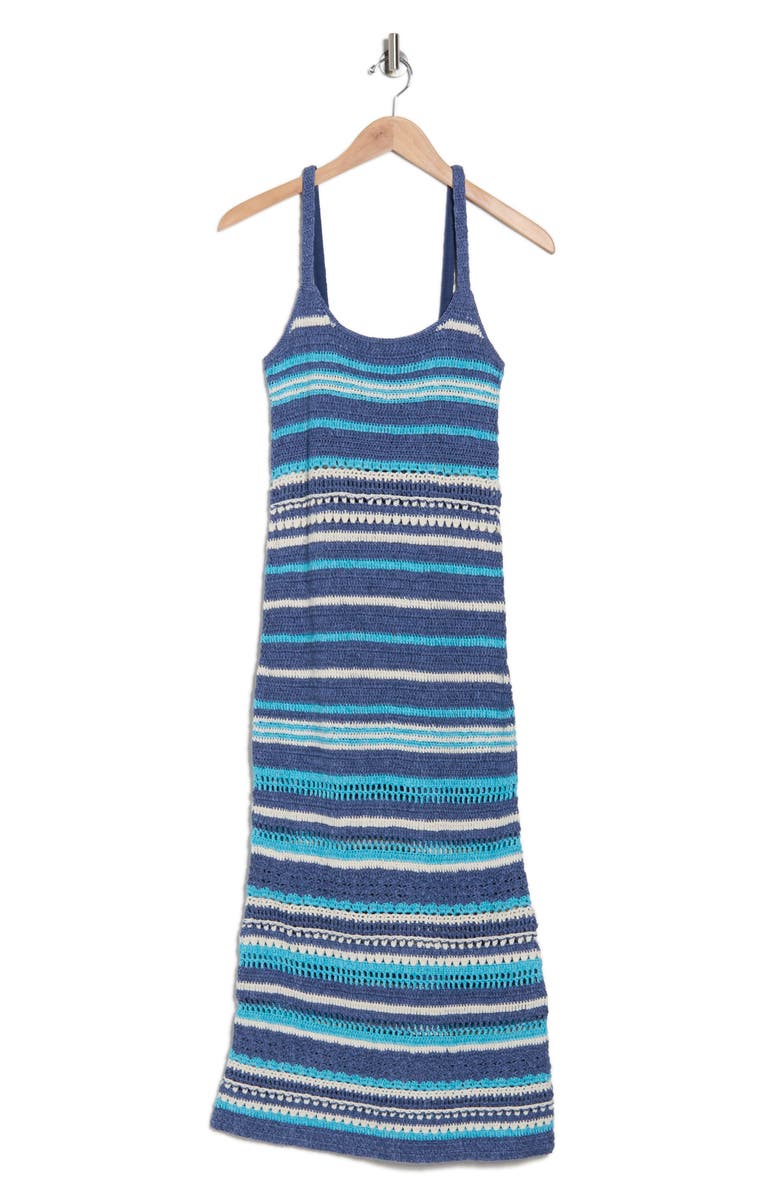 Ramy Brook Polly Cotton Midi Dress, Alternate, color, Spring Navy Geo