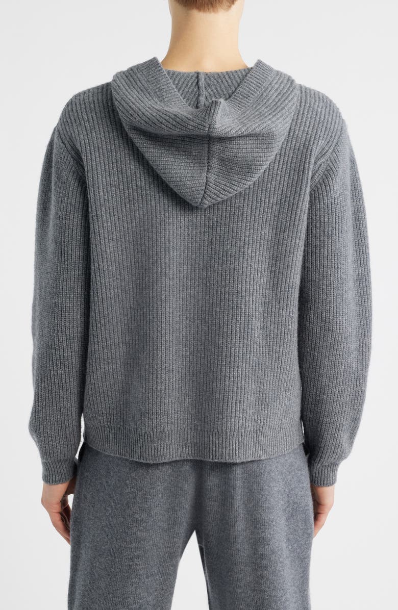 KROST Rib Wool Hooded Zip Cardigan, Alternate, color, Gunmetal