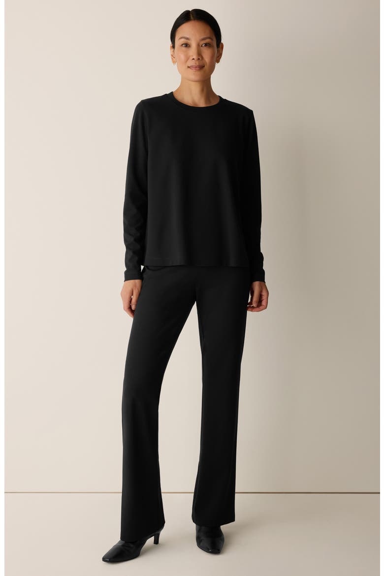 Crewneck Relaxed Long Sleeve T-Shirt, Alternate, color, BLACK