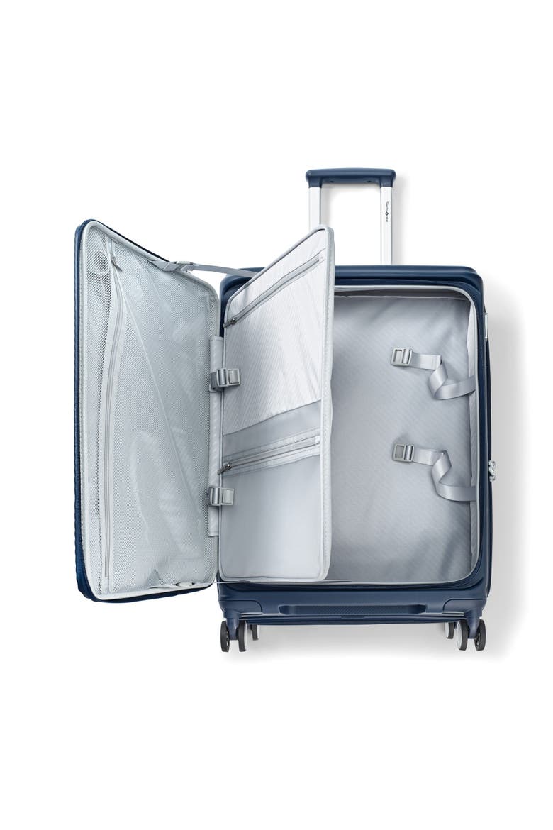 Paralux Expandable 24" Medium Checked Spinner Luggage, Alternate, color, Midnight Navy
