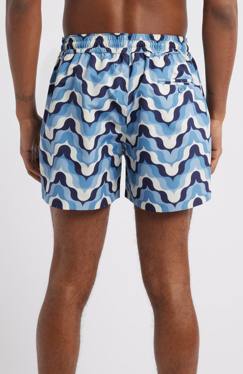 Frescobol Carioca Sport Deserto Print Swim Trunks, Alternate, color, Dusk Denim Blue