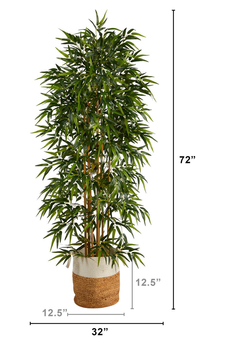 NEARLY NATURAL 6 ft. Bamboo Artificial Tree in Woven Basket, Alternate, color,