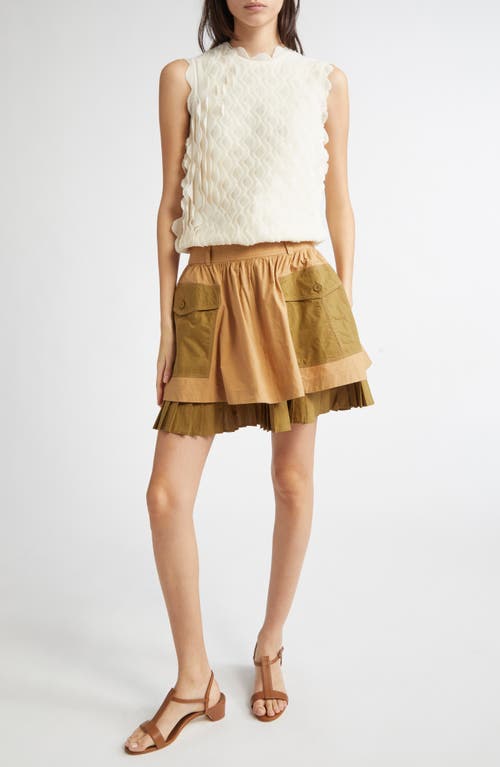 Ulla Johnson Jacqueline Colorblock Tiered Cotton Miniskirt In Multi