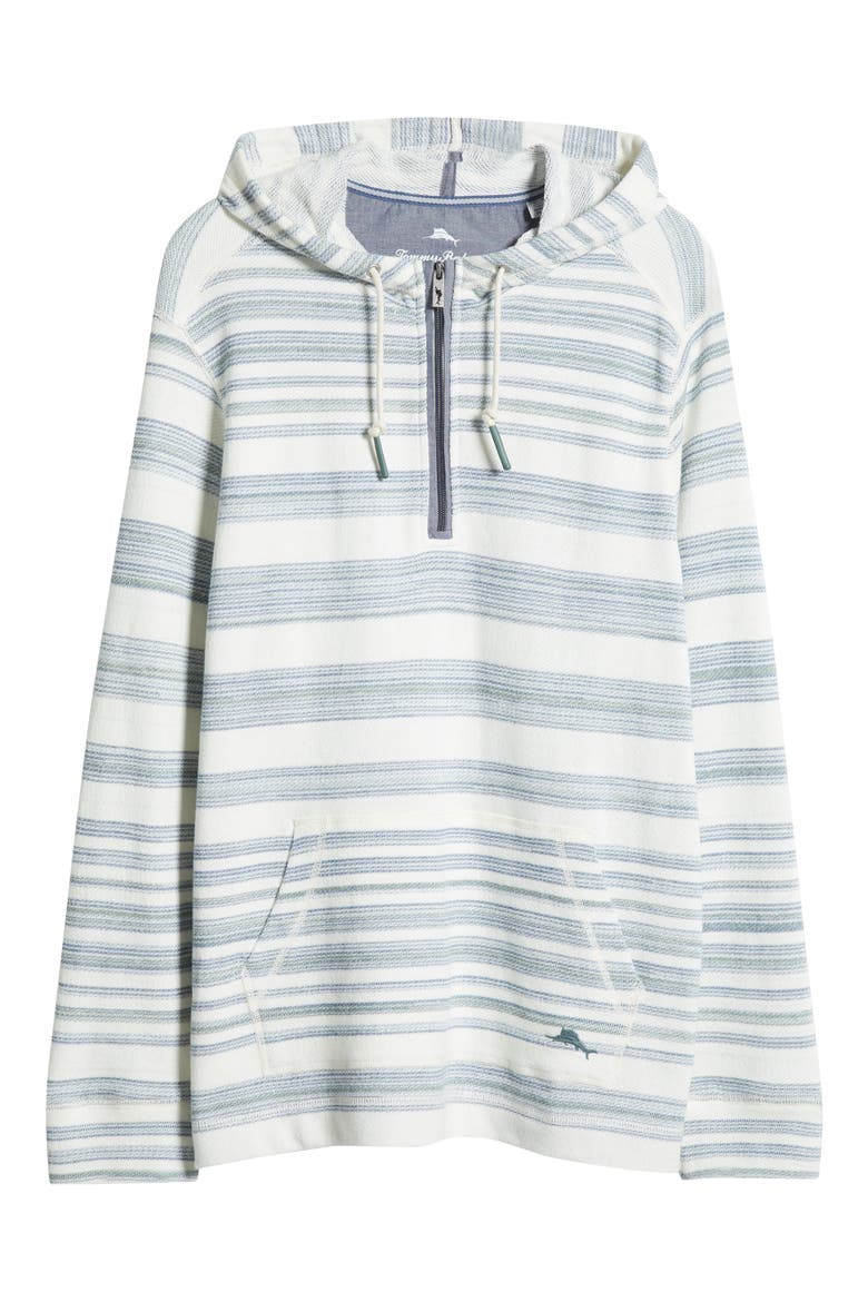 Baja Shoreline Stripe Quarter Zip Hoodie, Alternate, color, COCONUT