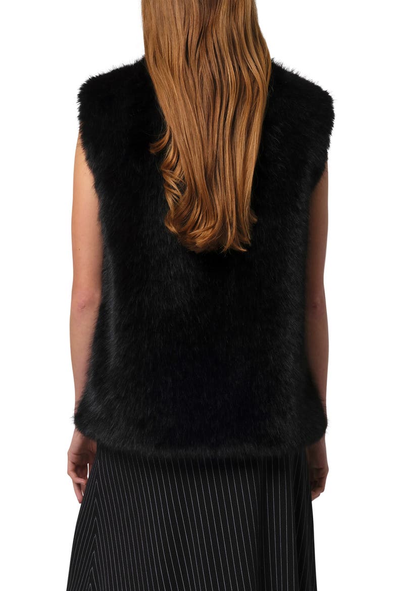 Laila Pluche™ Faux Sable Vest, Alternate, color, NOIR