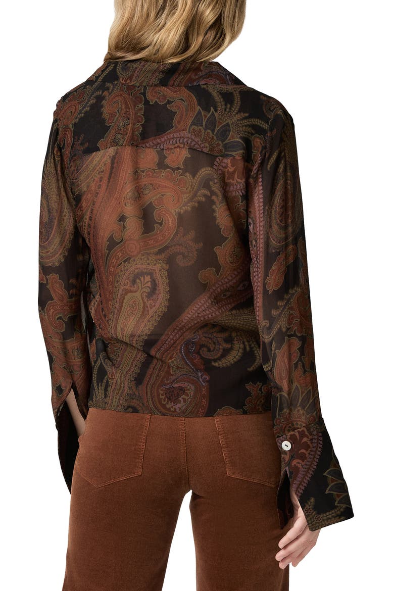 Rosalinda Paisley Button-Up Shirt, Alternate, color, BLACK MULTI