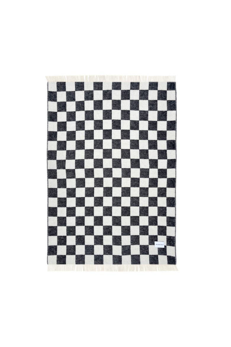Checkerboard Blanket, Alternate, color, black