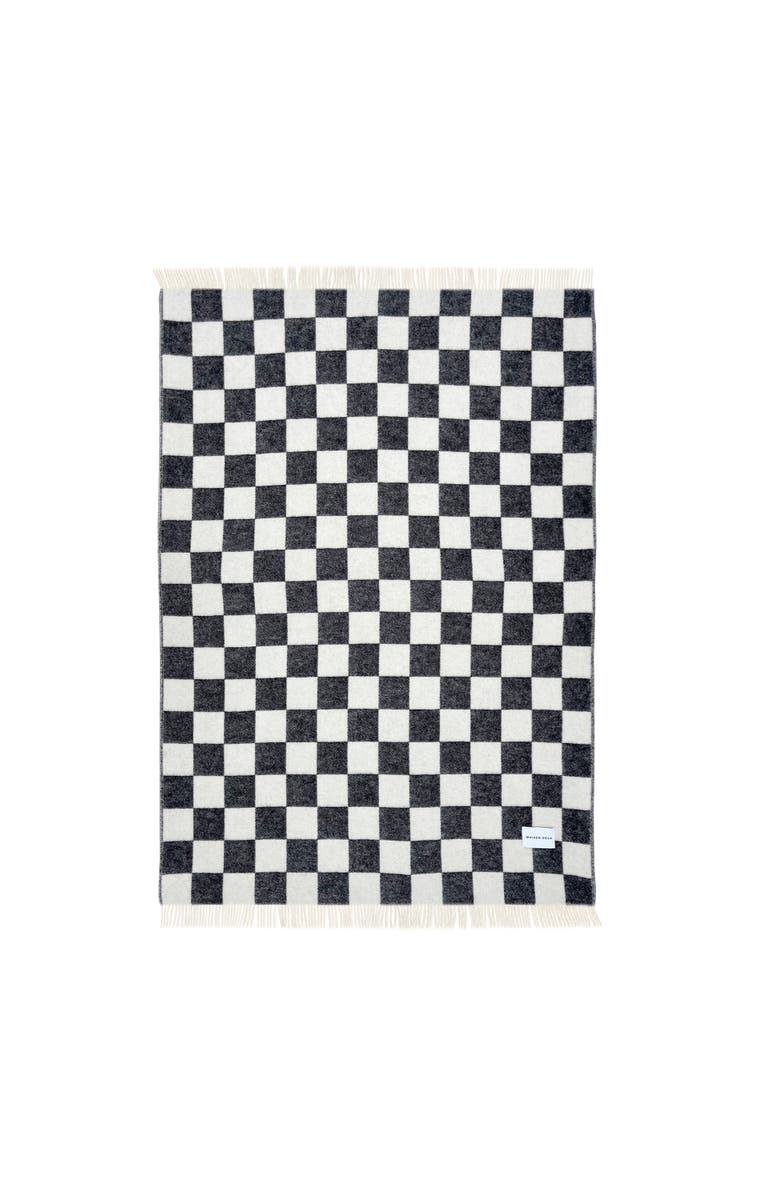 Maison Deux Checkerboard Blanket, Alternate, color, Black