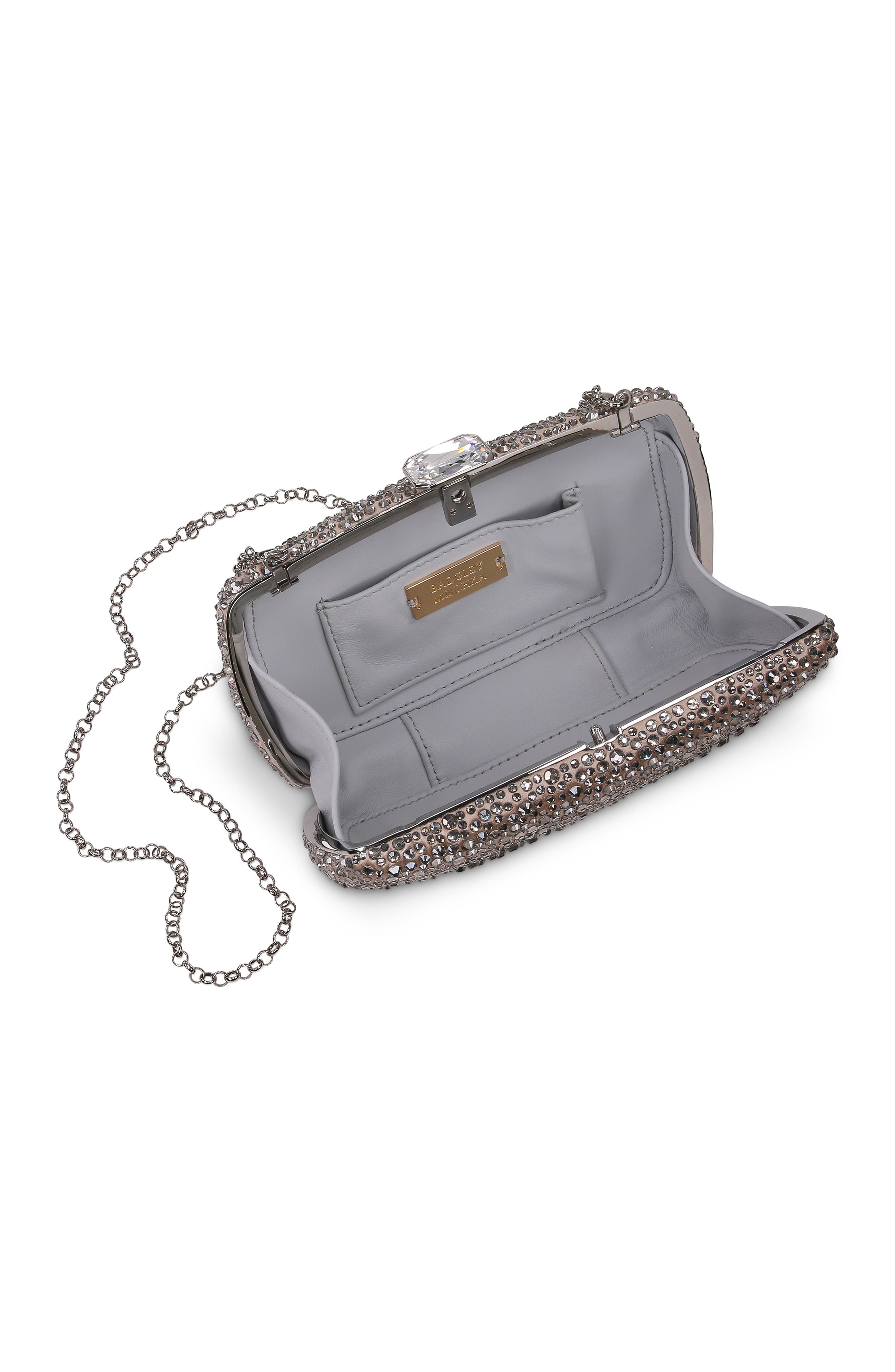 BADGLEY MISCHKA Sheena Crystal Box Clutch, Alternate, color, Smoke Diamond