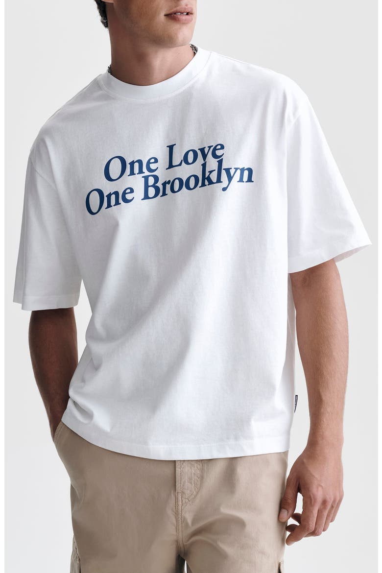 One Love Boxy Fit Cotton Graphic T-Shirt, Main, color, WHITE