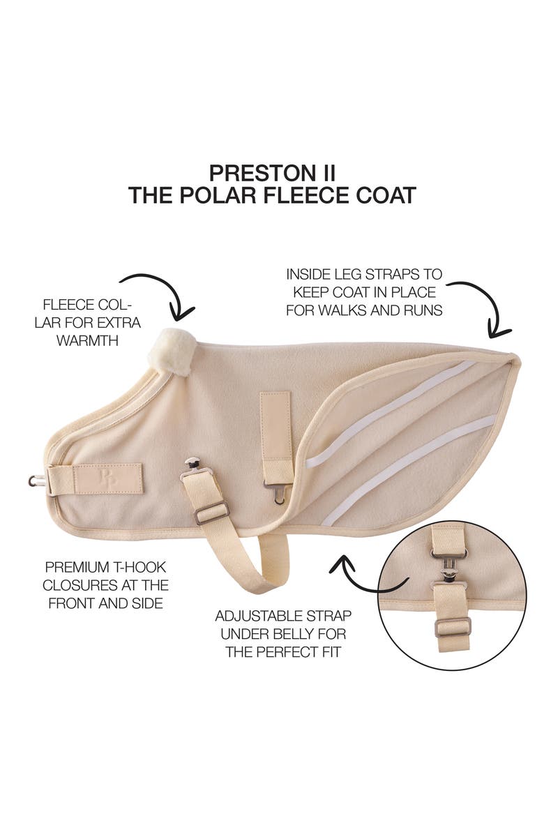 Preston II Argyle Polar Fleece Dog Coat, Alternate, color, ALMOND MILKDNU
