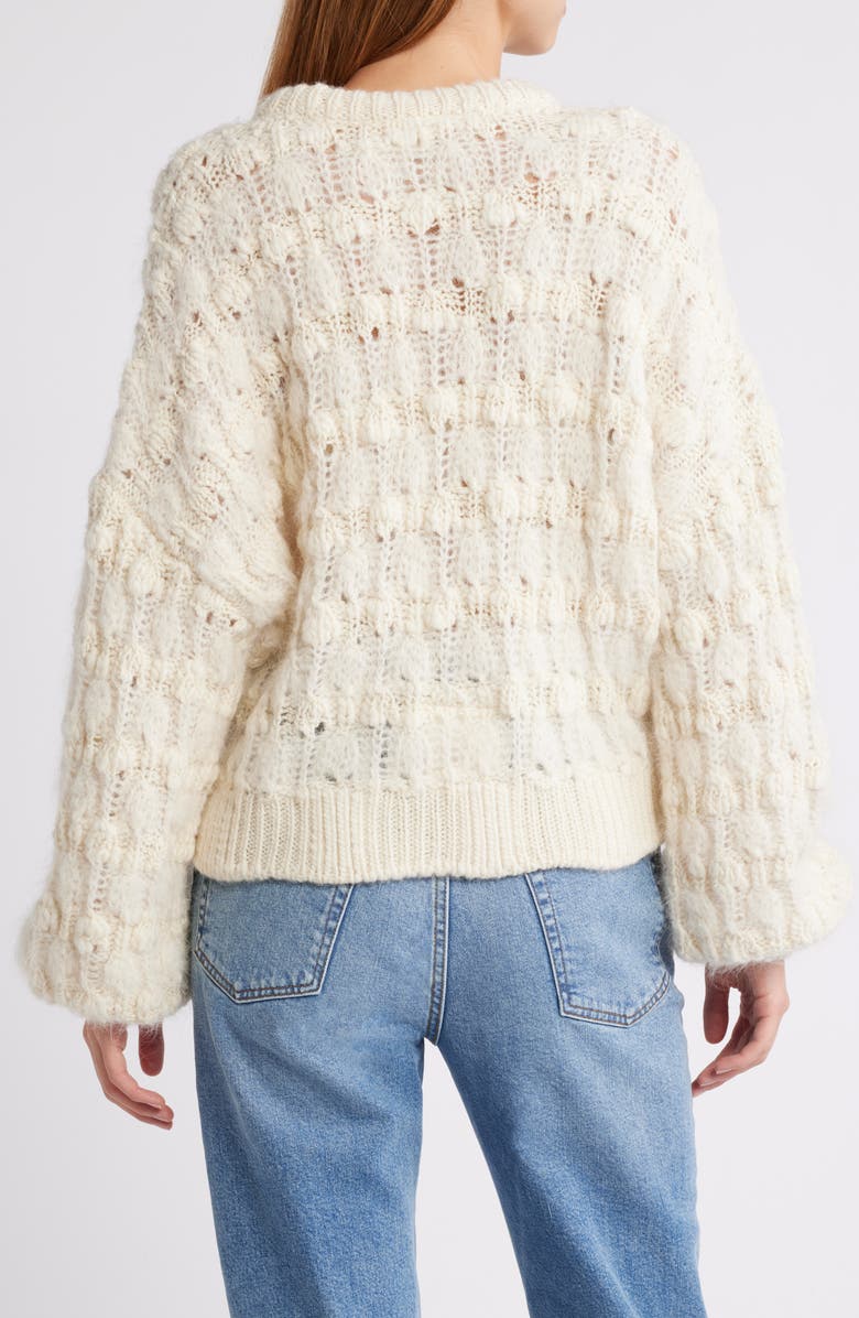 FRAME Open Stitch Alpaca Blend Crewneck Sweater, Alternate, color, Cream